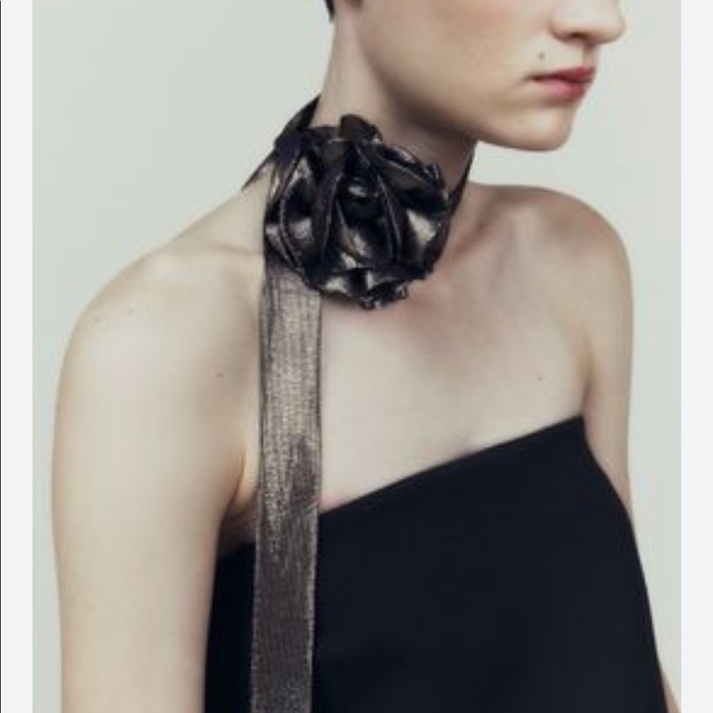 - ZARA SILK BLEND FLORAL SCARF